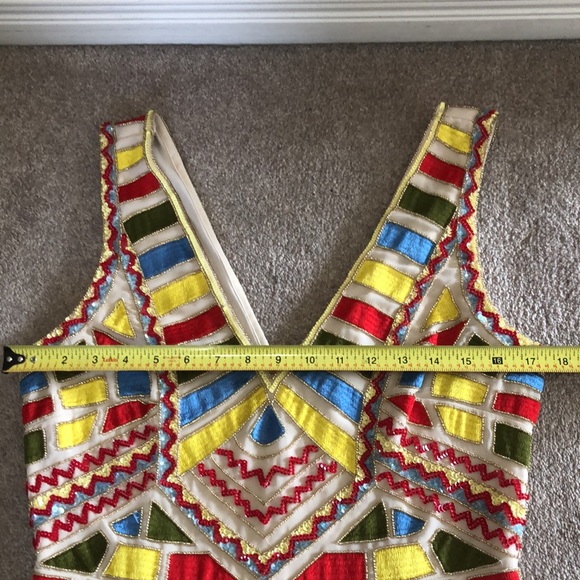 Gianni Bini | Abstract Multicoloured Beaded Sequin Dress - Picture 11 of 13